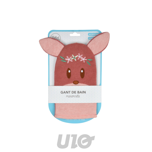 GANT DE TOILETTE MARIONNETTE 20.5*H21CM FAON FORET MAGIQUE