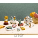 JOUET D'EVEIL EN BOIS AVEC ROULETTES 10*5*H10CM CROCODILE SAVANE