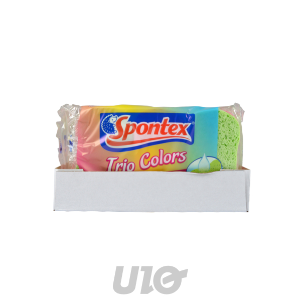 LOT DE 3 EPONGE 'TRIO COLORS' ERGONOMIQUES SPONTEX