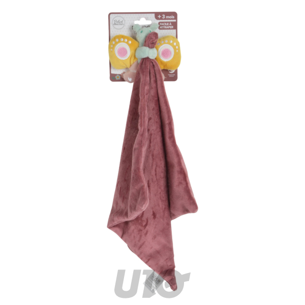 PELUCHE DOUDOU COUVERTURE 100% POLYESTER 33*33CM PAPILLON FANTASY GARDEN