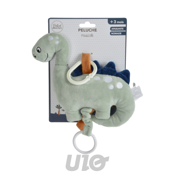 PELUCHE MUSICALE DINO POLYESTER 19*7*H26CM DINO WORLD