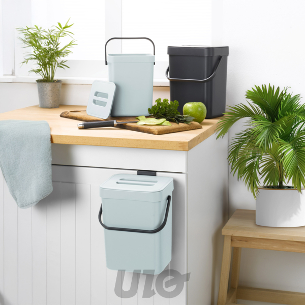 POUBELLE COMPOST ACCROCHABLE REPOSITIONNABLE PLASTIQUE 3L 16x12xH20CM BLEU GIVRE