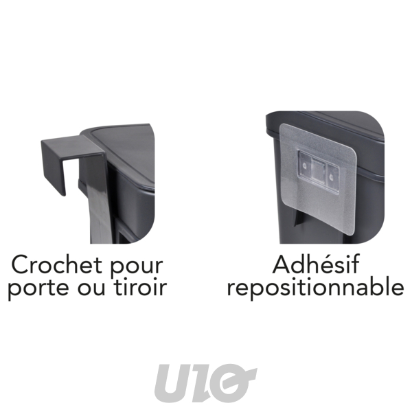 POUBELLE COMPOST ACCROCHABLE REPOSITIONNABLE PLASTIQUE 3L 16x12xH20CM BLEU GIVRE