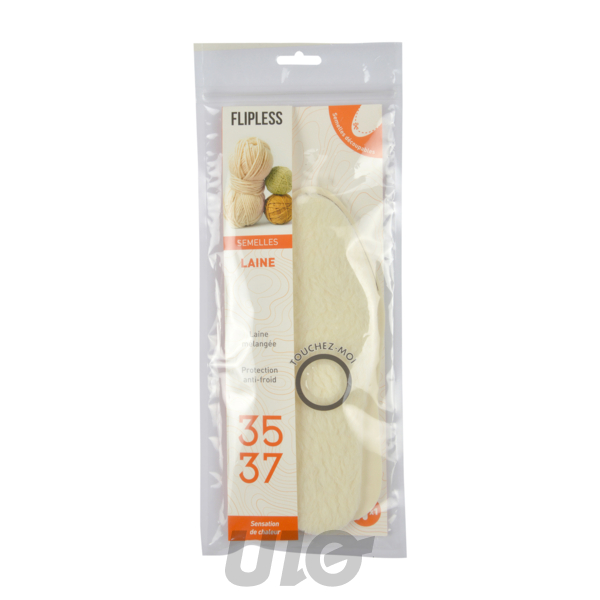 SEMELLES LAINE TAILLE 35-37 BLANC SPECIAL HIVER