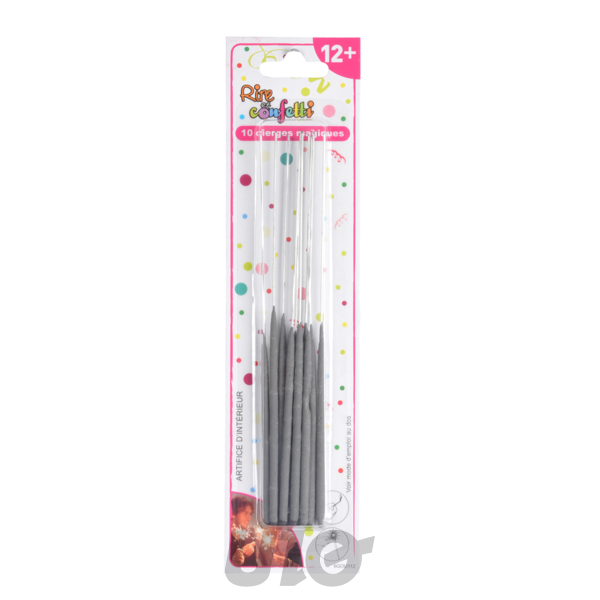 SET DE 10 CIERGES MAGIQUES CATEGORIE 1 18CM