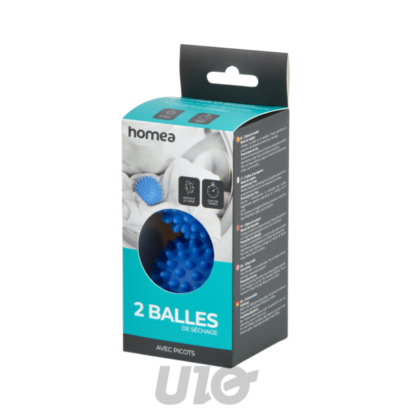 SET DE 2 BALLES DE SECHAGE 6.5CM BLEU
