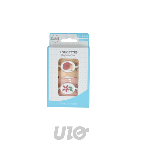 SET DE 2 SUCETTES SILICONE PHYSIOLOGIQUE 0-6MOIS HERISSON FORET MAGIQUE