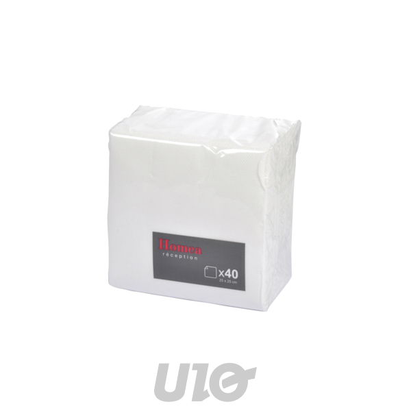 SET DE 40 SERVIETTES COCKTAIL VITAMINE EN PAPIER 2 PLIS 25*25CM BLANC