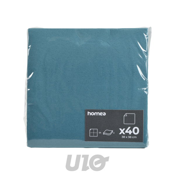 SET DE 40 SERVIETTES VITAMINE EN PAPIER 2 PLIS 38*38CM EMERAUDE