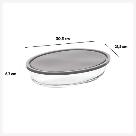 PLAT OVAL EN VERRE - 30X21CM - KEEPEAT
