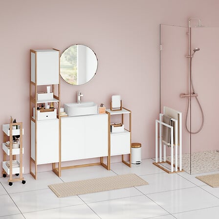 MIROIR RECTANGLE PIVOTANT BLANC - NATUREO 