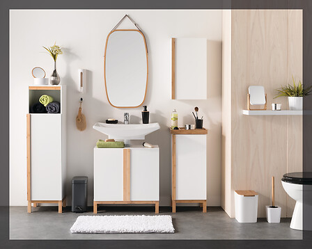 MIROIR RECTANGLE PIVOTANT BLANC - NATUREO 