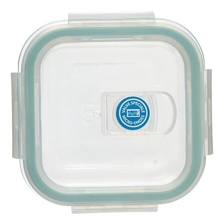 LOT DE 3 BOITES EN VERRE - CLIPEAT - 330ml: 12x12x5.8 cm 301g 530ml: 13.1x13.1x6.6 cm 400g 1180ml: 17.5x17.5x7.4 cm 780g