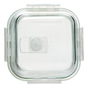 LOT DE 3 BOITES EN VERRE - CLIPEAT - 330ml: 12x12x5.8 cm 301g 530ml: 13.1x13.1x6.6 cm 400g 1180ml: 17.5x17.5x7.4 cm 780g