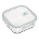 LOT DE 3 BOITES EN VERRE - CLIPEAT - 330ml: 12x12x5.8 cm 301g 530ml: 13.1x13.1x6.6 cm 400g 1180ml: 17.5x17.5x7.4 cm 780g