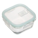 LOT DE 3 BOITES EN VERRE - CLIPEAT - 330ml: 12x12x5.8 cm 301g 530ml: 13.1x13.1x6.6 cm 400g 1180ml: 17.5x17.5x7.4 cm 780g