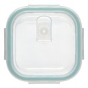 LOT DE 3 BOITES EN VERRE - CLIPEAT - 330ml: 12x12x5.8 cm 301g 530ml: 13.1x13.1x6.6 cm 400g 1180ml: 17.5x17.5x7.4 cm 780g