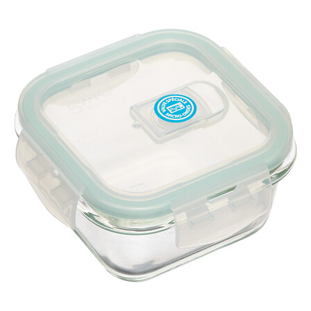 LOT DE 3 BOITES EN VERRE - CLIPEAT - 330ml: 12x12x5.8 cm 301g 530ml: 13.1x13.1x6.6 cm 400g 1180ml: 17.5x17.5x7.4 cm 780g