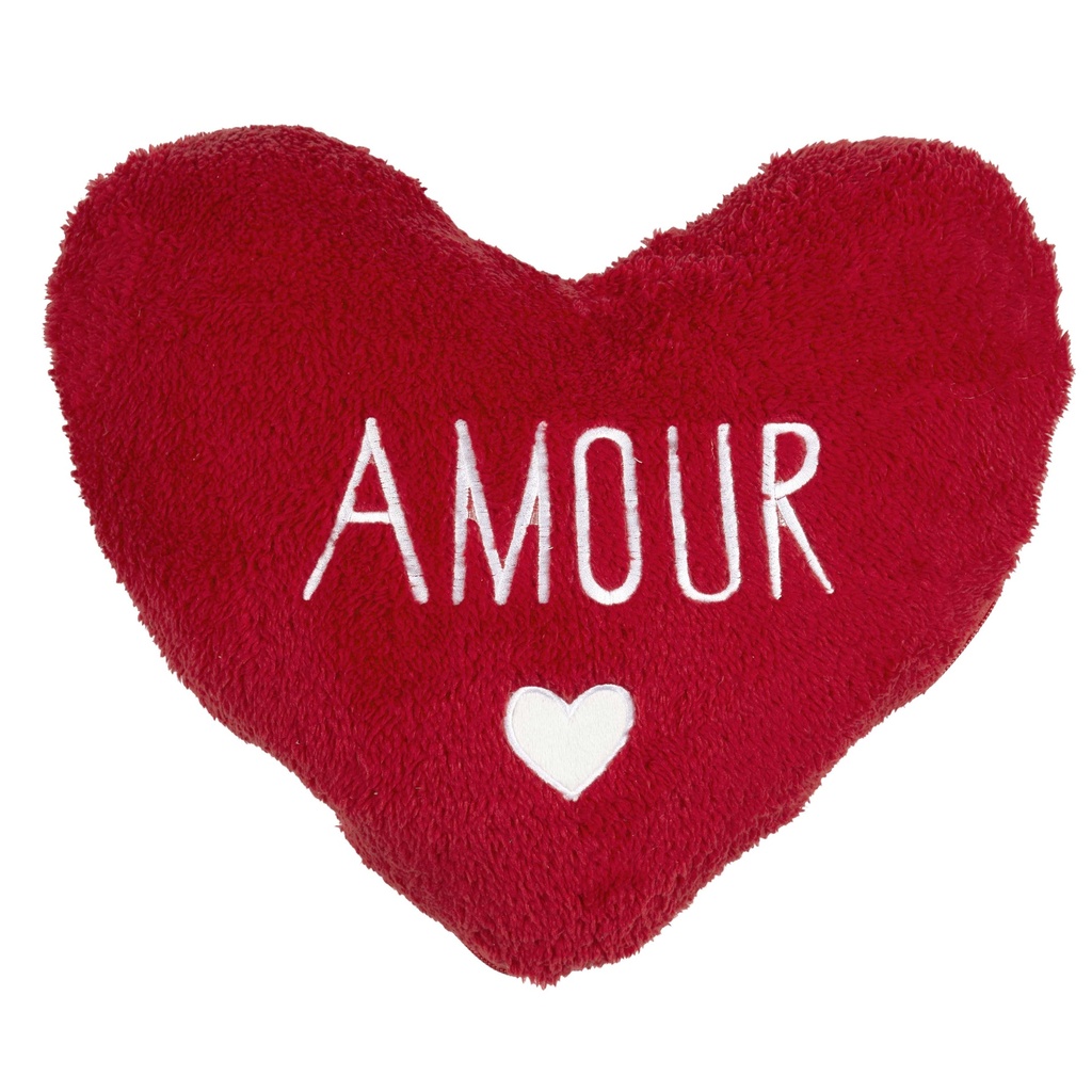 COUSSIN ET PLAID SHERPA COEUR 120X150CM M6