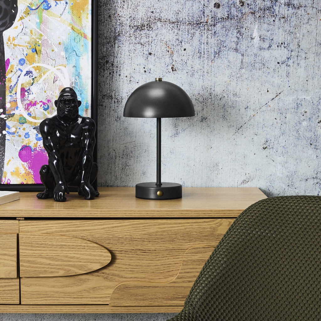 LAMPE DE TABLE LUCIA RECHARGEABLE NOIRE H26CM M6