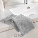 2 GANTS DE TOILETTE 15 x 21 CM EPONGE UNIE TENDRESSE GRIS PERLE