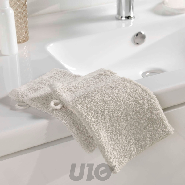 2 GANTS DE TOILETTE 15 x 21 CM EPONGE UNIE TENDRESSE LIN