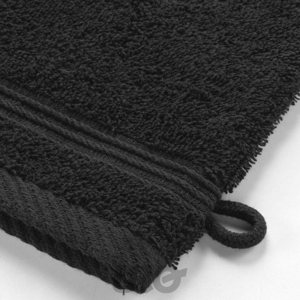 2 GANTS DE TOILETTE 15 x 21 CM EPONGE UNIE TENDRESSE NOIR