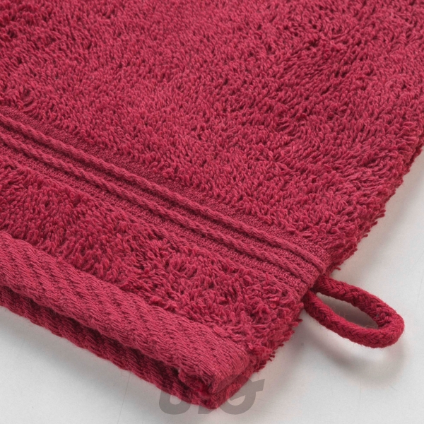 2 GANTS DE TOILETTE 15 x 21 CM EPONGE UNIE TENDRESSE RUBIS