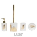 BROSSE WC (0) 10.6 x 40 CM CERAMIQUE IMPRIMEE OR ORBELLA BLANC