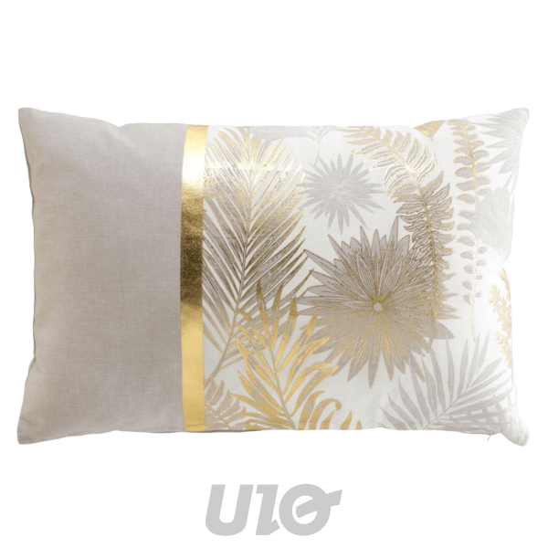 COUSSIN DEHOUS. COMPR. 40 x 60 CM COTON/POLYESTER IMP. METAL. MELISSE DES PLACE