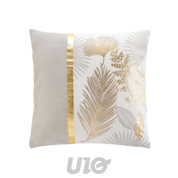 COUSSIN DEHOUS. COMPR. 45 x 45 CM COTON/POLYESTER IMP. METAL. MELISSE DES PLACE