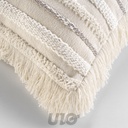 COUSSIN DEHOUS. COMPR. FRANGES 40 x 40 CM COTON TISSE ATLAS NATUREL