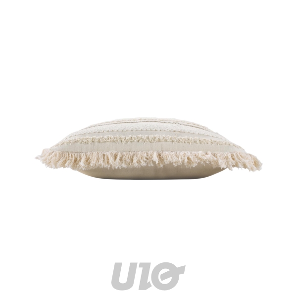 COUSSIN DEHOUS. COMPR. FRANGES 40 x 40 CM COTON TISSE ATLAS NATUREL