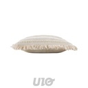 COUSSIN DEHOUS. COMPR. FRANGES 40 x 40 CM COTON TISSE ATLAS NATUREL