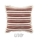 COUSSIN DEHOUS. COMPR. FRANGES 40 x 40 CM COTON TISSE ATLAS TERRACOTTA