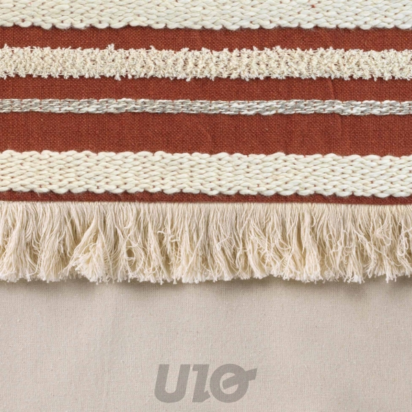 COUSSIN DEHOUS. COMPR. FRANGES 40 x 40 CM COTON TISSE ATLAS TERRACOTTA