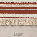 COUSSIN DEHOUS. COMPR. FRANGES 40 x 40 CM COTON TISSE ATLAS TERRACOTTA