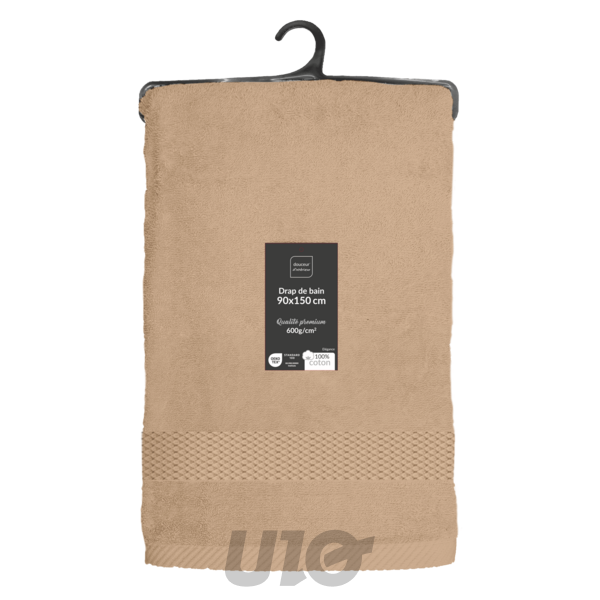 DRAP DE BAIN 90 x 150 CM EPONGE UNIE ELEGANCE NOISETTE