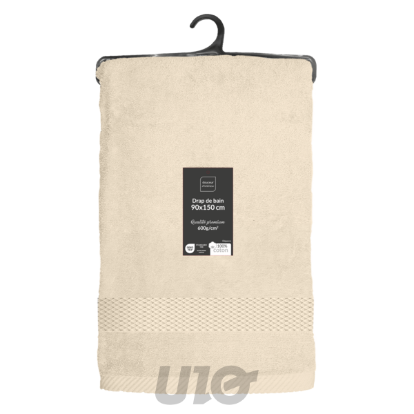 DRAP DE BAIN 90 x 150 CM EPONGE UNIE ELEGANCE SABLE