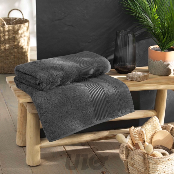 DRAP DE BAIN 90 x 150 CM EPONGE UNIE TENDRESSE ANTHRACITE