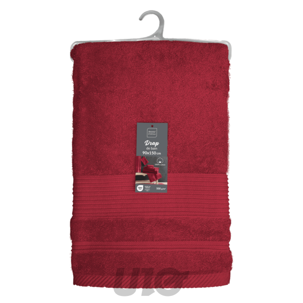 DRAP DE BAIN 90 x 150 CM EPONGE UNIE TENDRESSE RUBIS