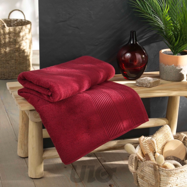 DRAP DE BAIN 90 x 150 CM EPONGE UNIE TENDRESSE RUBIS