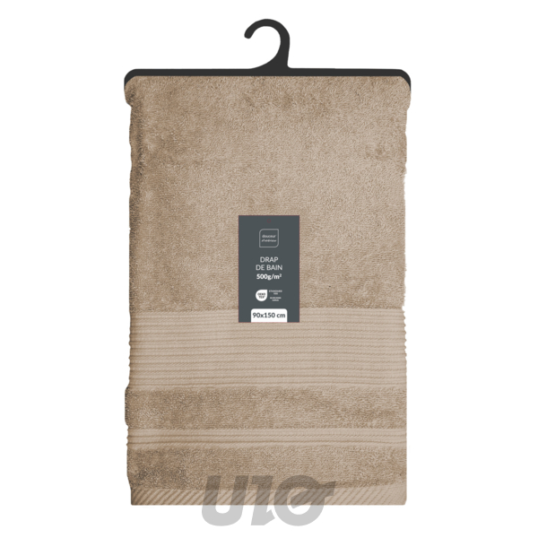 DRAP DE BAIN 90 x 150 CM EPONGE UNIE TENDRESSE TAUPE