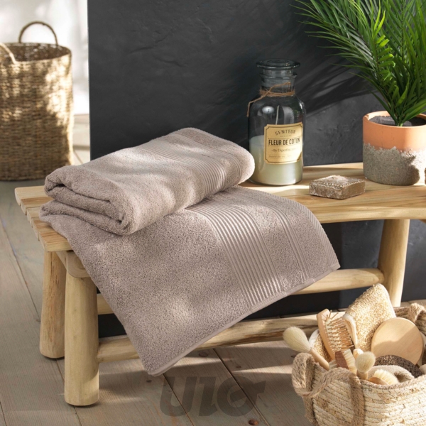 DRAP DE BAIN 90 x 150 CM EPONGE UNIE TENDRESSE TAUPE