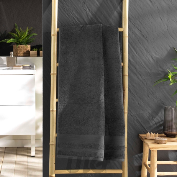 DRAP DE DOUCHE 70 x 130 CM EPONGE UNIE TENDRESSE ANTHRACITE