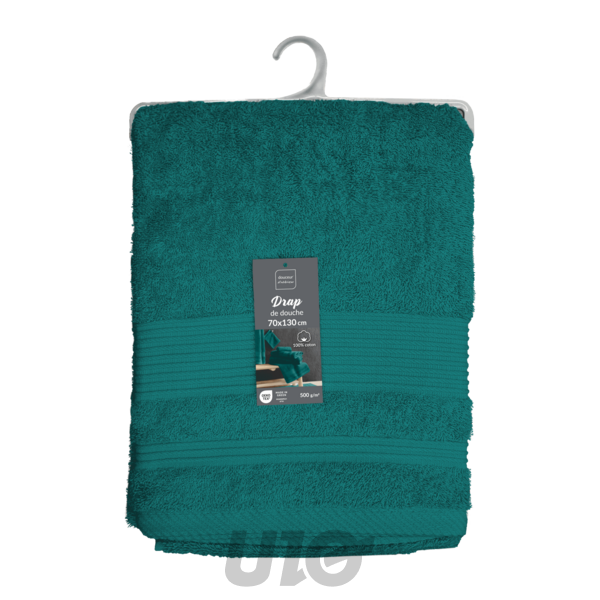 DRAP DE DOUCHE 70 x 130 CM EPONGE UNIE TENDRESSE EMERAUDE
