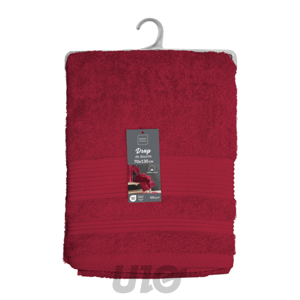 DRAP DE DOUCHE 70 x 130 CM EPONGE UNIE TENDRESSE RUBIS