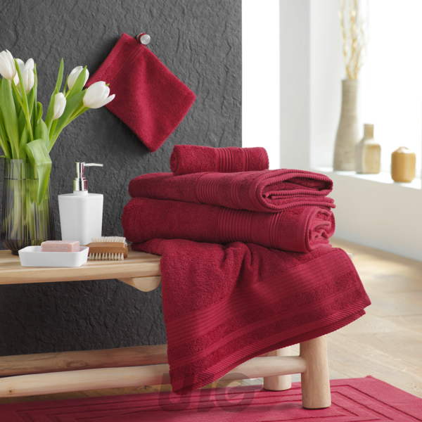 DRAP DE DOUCHE 70 x 130 CM EPONGE UNIE TENDRESSE RUBIS