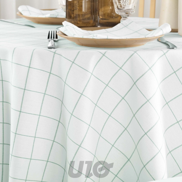 NAPPE RONDE (0) 180 CM COTON/POLYESTER TISSE AXEL SAUGE