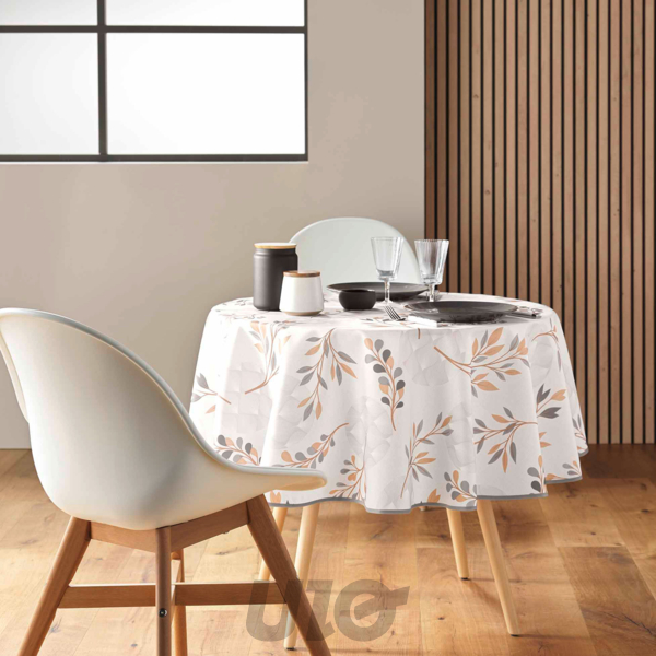 NAPPE RONDE (0) 180 CM POLYESTER IMPRIME MANOLA NATUREL